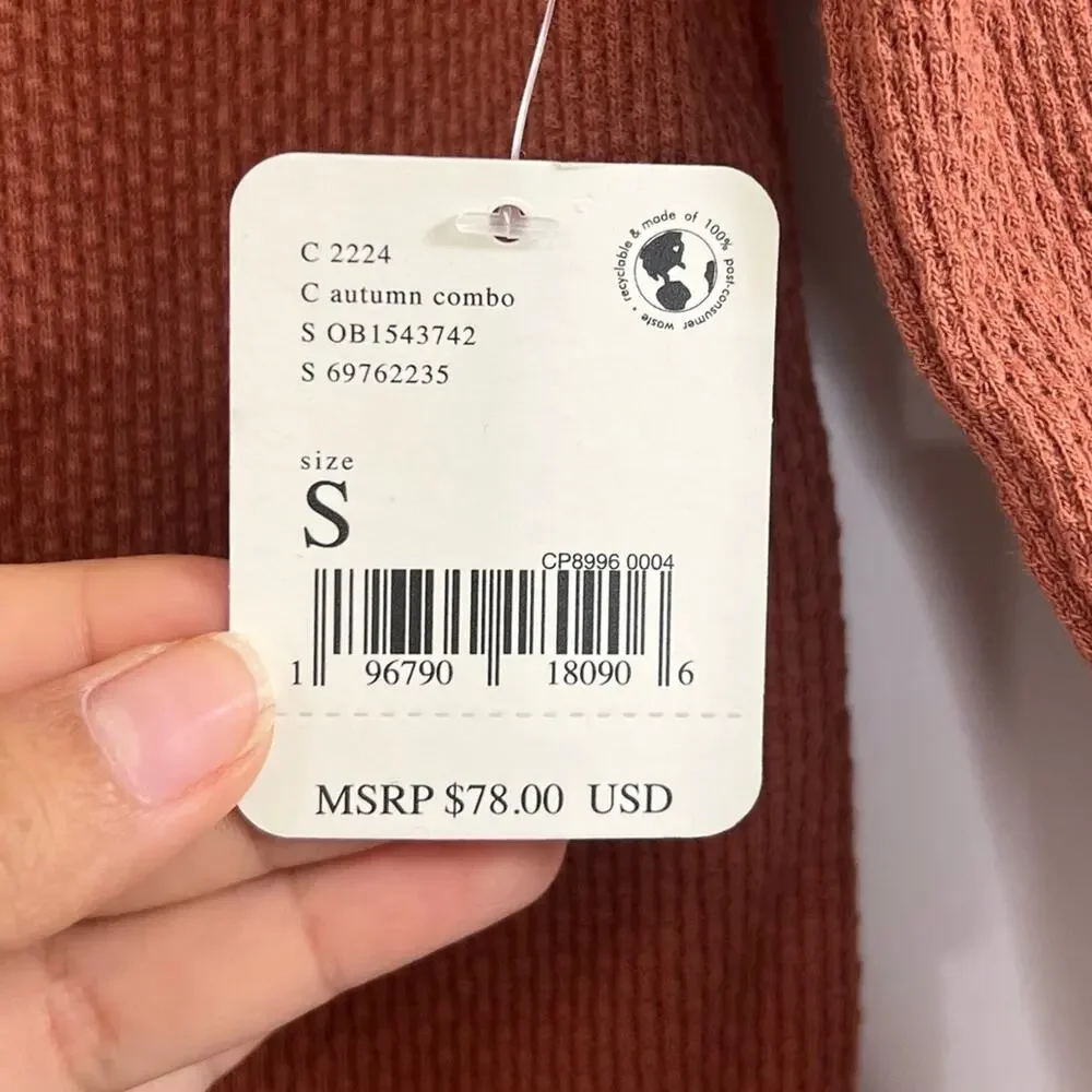 Free People Mikah Notch Neck Top Layering Cuff Autumn Combo - NWT